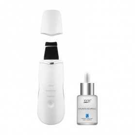 URZĄDZENIE MINI SKIN SCRUBBER WHITE PEARL + SYIS AMPUŁKA Z KWASEM HIALURONOWYM 15 ML