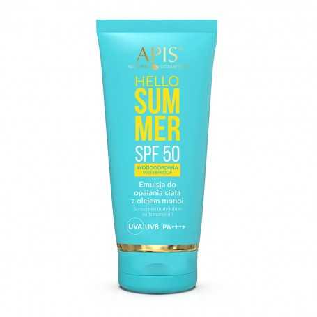 Apis hello summer spf 50 emulsja do opalania z olejem monoi 200 ml